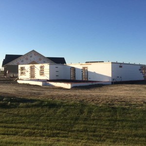 new home construction on cement foundation